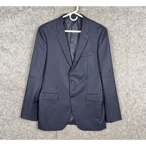 Takeo Kikuchi Blazer Jacket Men's 4 (XL) Blue Striped Wool Blend 2-Button Japan